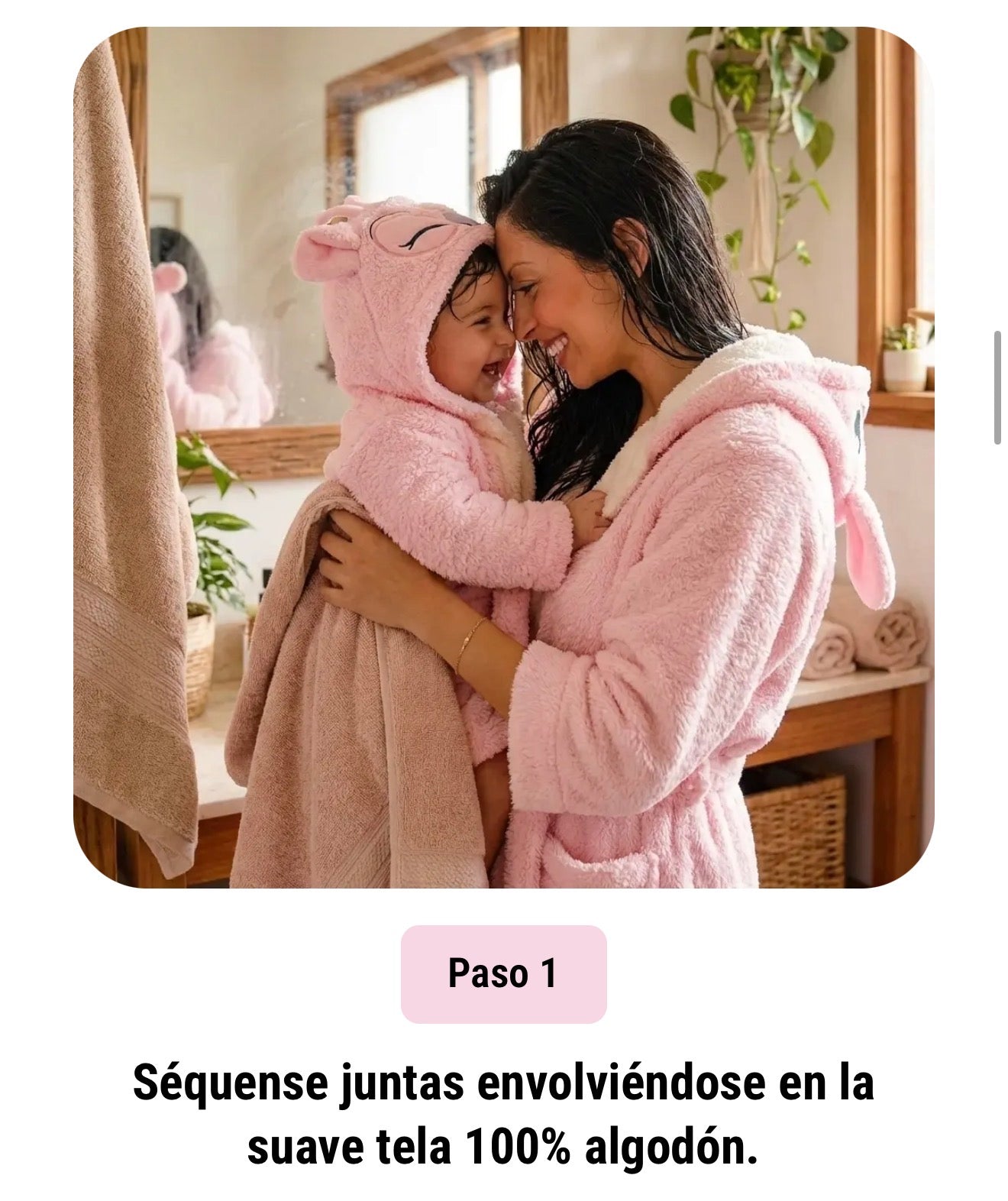 😻Bata de Baño Rosa con Capucha Diseño Angel