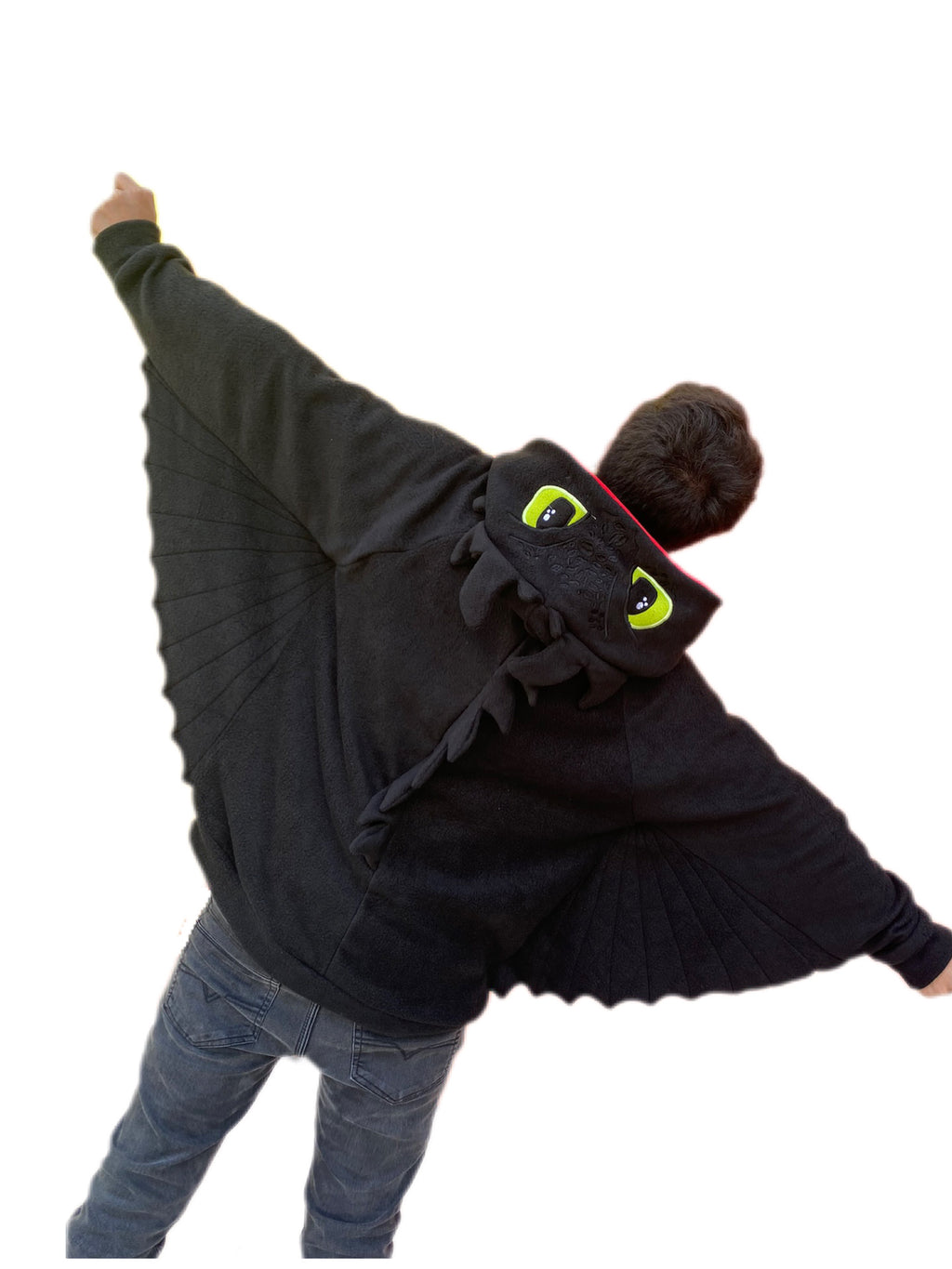 🐉Buzo Dragón Negro con Alas – Chaqueta Unisex Suave y Abrigada