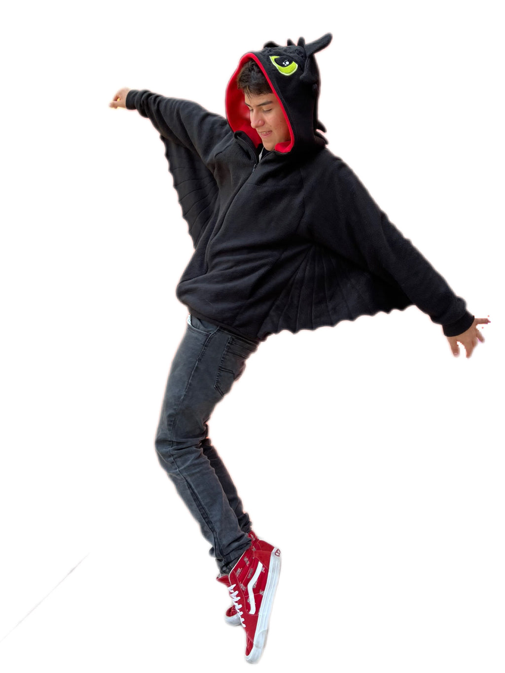 🐉Buzo Dragón Negro con Alas – Chaqueta Unisex Suave y Abrigada