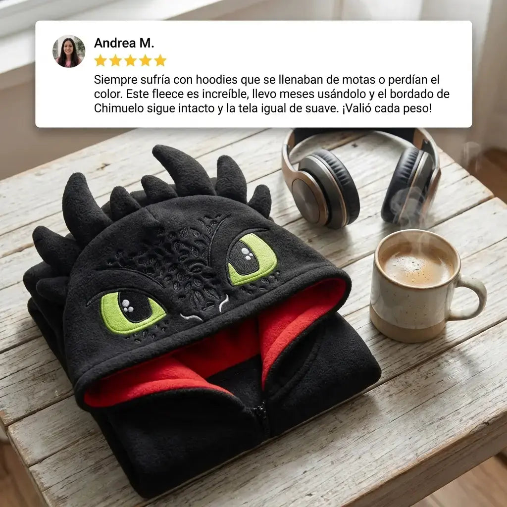🐉Buzo Dragón Negro con Alas – Chaqueta Unisex Suave y Abrigada